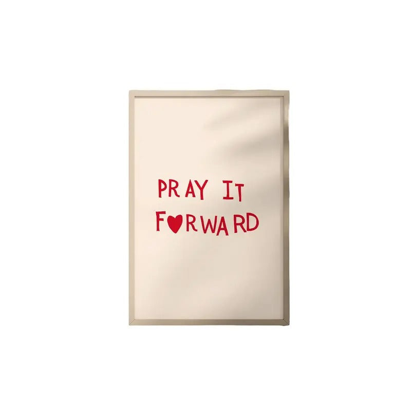 Pray It Forward Art Print, Minimalist Christian Wall Art, Heart Poster, Love Quote Print, Bible Wall Art, Feminine Decor...