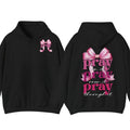 Pray On It Coquette Bow Bundle 2 Sides Hoodie, Pink Christian Shirt, Pink Coquette Bible Verse Tee, Jesus Apparel, Unisex...