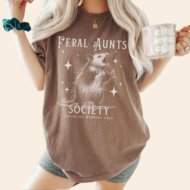 Pregnancy Reveal to Sister Auntie Shirt Opossum Shirt Feral Aunt Shirt Pregnancy Reveal to Family Weirdcore Clothing Baby...