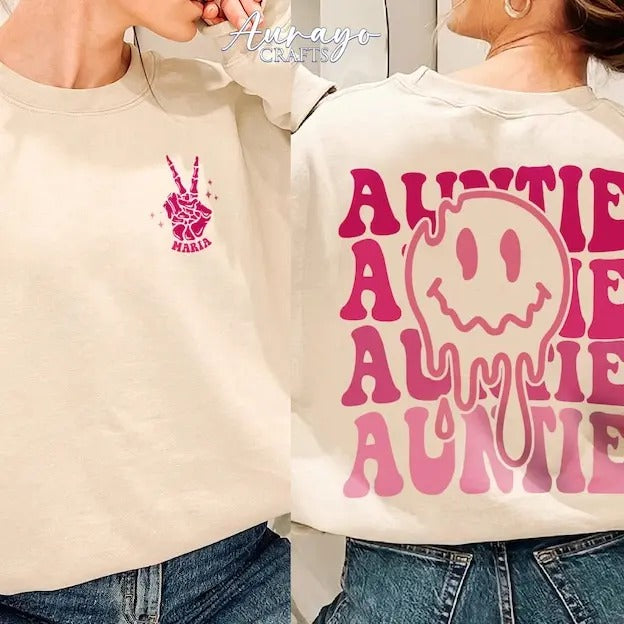 Premium  Personalized Auntie Shirt, Custom Auntie Shirt, Gift For Aunt, Auntie Shirt, , Aunt Era, Aunt Birthday Gift,...