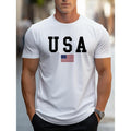 Premium Crew Neck USA Graphic T-shirt - Lightweight Summer Sports Shirt for Men