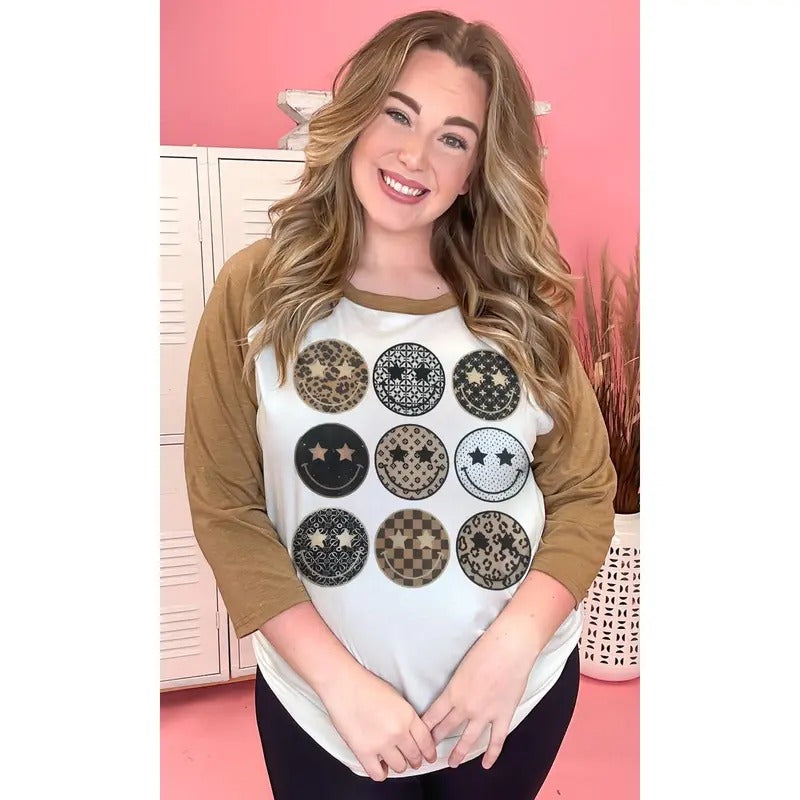 Preppy Smiley Raglan T-Shirts, Hoodie, Sweatshirt | GrindPrints.com