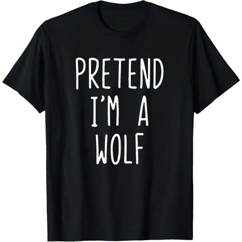 Pretend I'm A Wolf Costume Halloween Lazy Easy T-Shirt Hoodie, Sweatshirt | GrindPrints.com