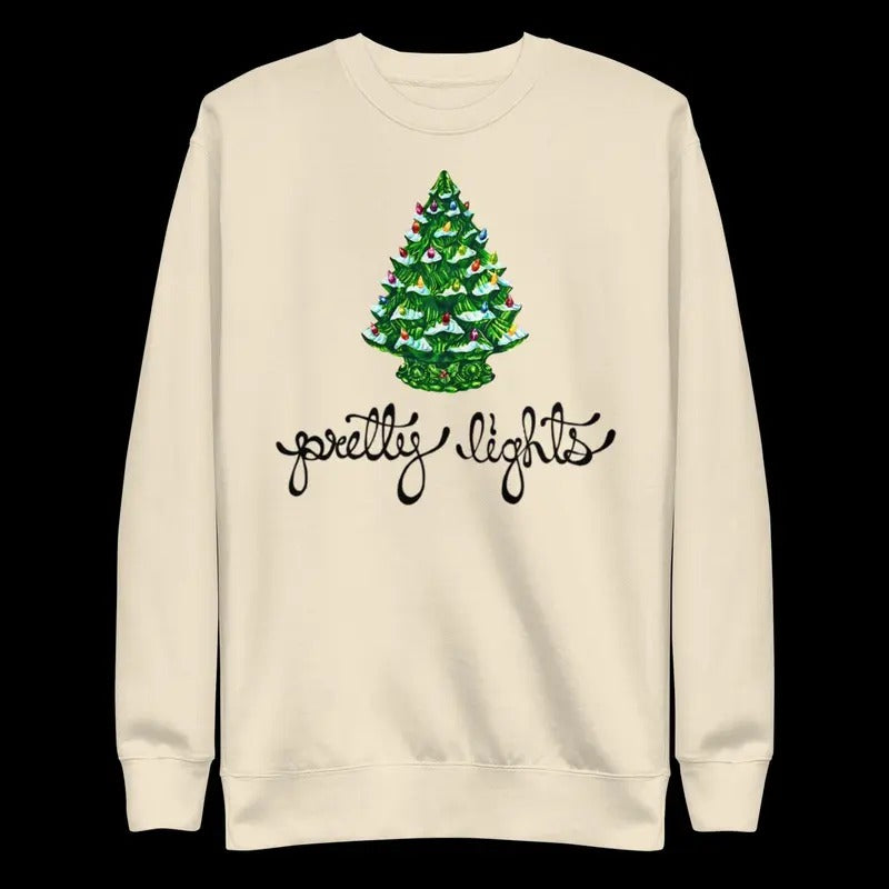 Pretty Lights Vintage Holiday Unisex Cotton Crewneck Sweatshirt T-Shirts, Hoodie | GrindPrints.com