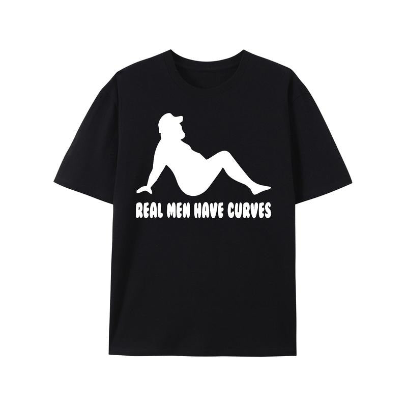 Print4u Real Men Have Curves Funny Father's Day Mens Birthday Novelty Funny T-Shirt Made in USA Hoodie, Sweatshirt