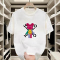 Printed with colorful trendy bear patterns, paired with personalized letter elements, full of fashion sense. The pure...