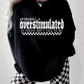 Probably Overstimulated Checkered Unisex sized Fleece lined Sweatshirt hoodie Graphic T-Shirts | GrindPrints.com
