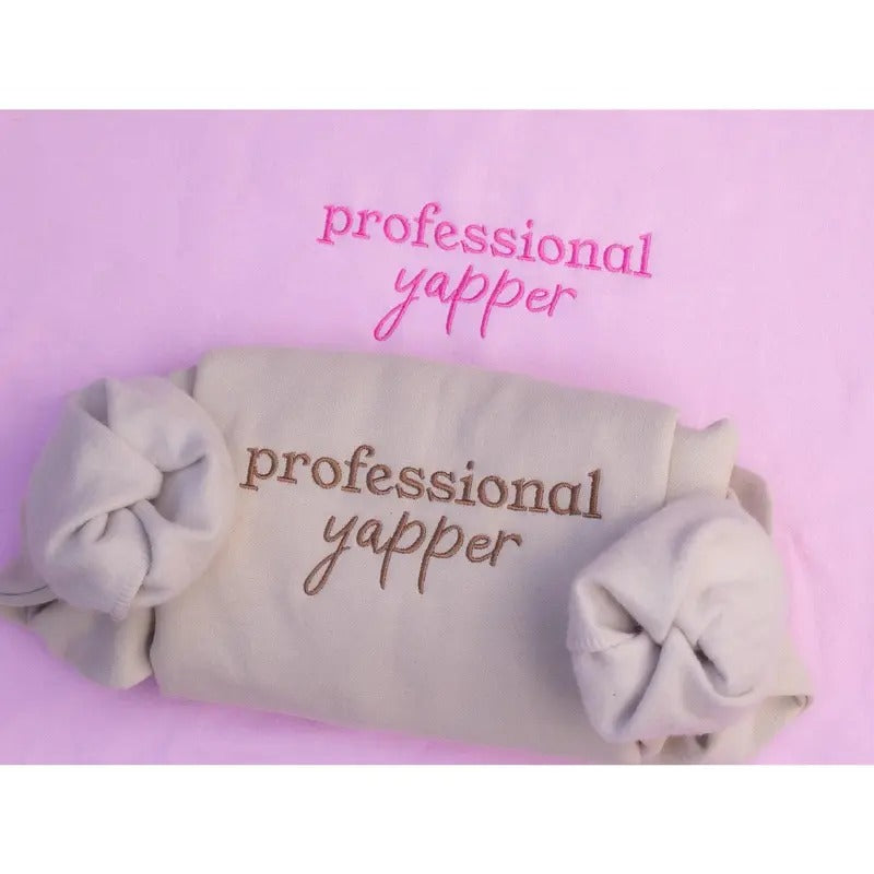 Professional Yapper Embroidered Funny Meme Funny Custom Coquette Shirt Herstyle{N002}2 T-Shirts, Hoodie, Sweatshirt