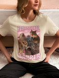 Professional Yapper Funny Cat Meme T-shirt, Gift for Her, Goofy Ahh Tshirt, Fluent in Yapanese, Ironic Cats Shirt, Retro...