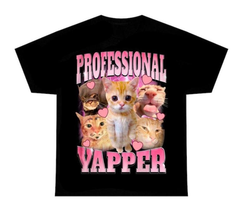 Professional Yapper Shirt, Funny cat tee, Cute graphic tees Classic Cotton Hoodie, Sweatshirt | GrindPrints.com