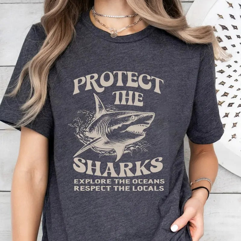 Protect The Sharks shirt, Shark Hoodie, Respect The Locals Hoodie, Shark Sweatshirt, VSCO Hoodie, Surfing Hoodie, Shark...