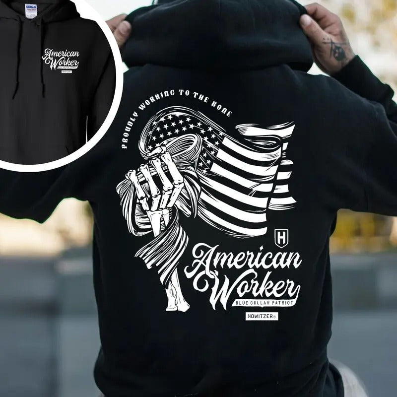 Proudly Working To The Bone 2 Side Printed T-shirt - Crewneck Sweatshirt
