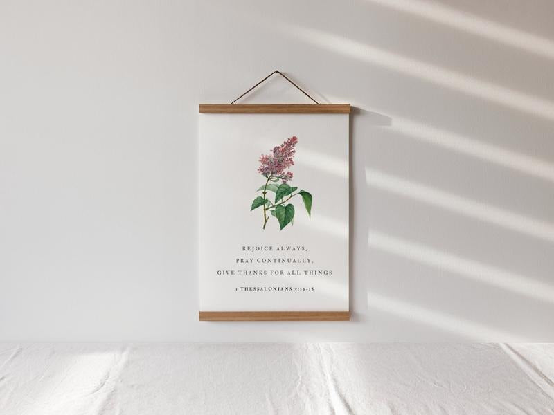 Psalm 106:1 Wooden Hanging Sign, Bible Verse Wall Art, Christian Wall Hanging Decor, Living Room Scripture Sign, Poster...