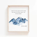 Psalm 16:8 I Will Not Be Shaken Bible Verse Wall Art, Mountain Scripture Print For Christian Home, Gifts For Christian...