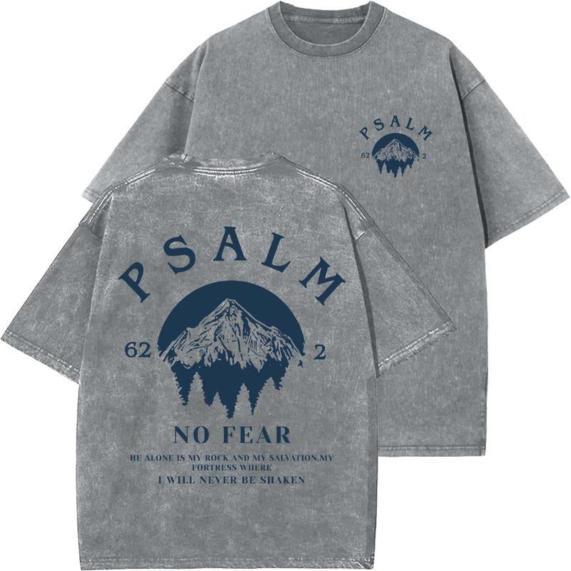 Psalm Unisex Washed T-Shirt, Christian Tshirts, Vintage 90s Graphic Tee, Gift Top Womenswear Cotton Mineral Color Hoodie,...