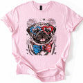 Pug Patriotic Dog, USA, America, Pet Lover, 4th of July, Soft Style T-Shirt, Soft Style Tee, Women's Graphic Tshirt...