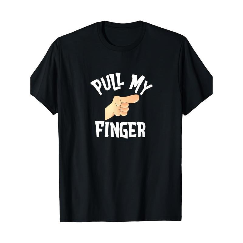 Pull My Finger Classic Fart Joke Funny Graphic T-Shirt-100% Cotton - made in usa Hoodie, Sweatshirt | GrindPrints.com