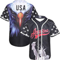 Pullonsy Adult American Flag Patriotic Baseball Jerseys Style Shirts for Men USA Eagle Outfits Hoodie, Sweatshirt