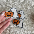 Pumpkin Ghostie Iron On Patch T-Shirts, Hoodie, Sweatshirt | GrindPrints.com