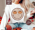 Pumpkin Happy Face Sweatshirt, Retro Fall Crewneck, Womens Sweatshirt, Fall Sweater T-Shirts, Hoodie | GrindPrints.com