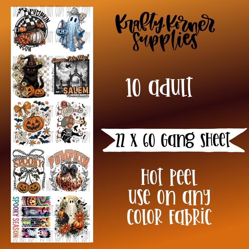Pumpkin Season DTF Transfer Gang Sheet, 22 x 60 T-Shirts, Hoodie, Sweatshirt | GrindPrints.com