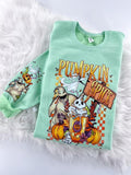 Pumpkin Spice Halloween Nightmare Sweatshirt or Hoodie with Sleeve Prints Comfy Unisex Tops Casual Cotton Poly Blend Soft...