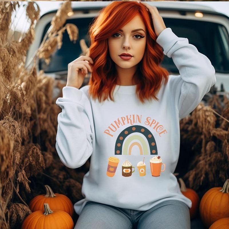 Pumpkin Spice Sweatshirt, Cozy Fall Sweatshirt, Christmas \bSweatshirt, Gifts For , Long Sleeve Crewneck Shirt, Christmas...