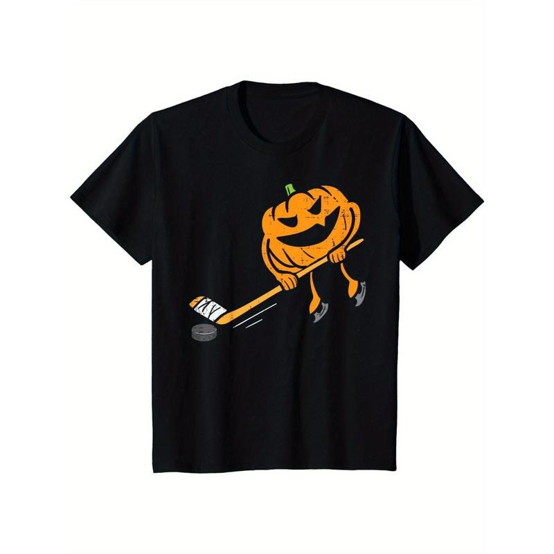 Pumpkin playing hockey funny Halloween costume sports T-shirt Made in USA Hoodie, Sweatshirt | GrindPrints.com