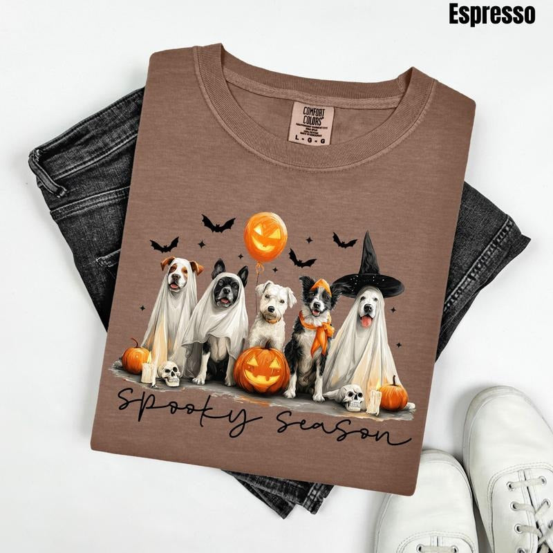 Puppy Spooky Season Comfort Colors T-Shirt 'NLB' Hoodie, Sweatshirt | GrindPrints.com