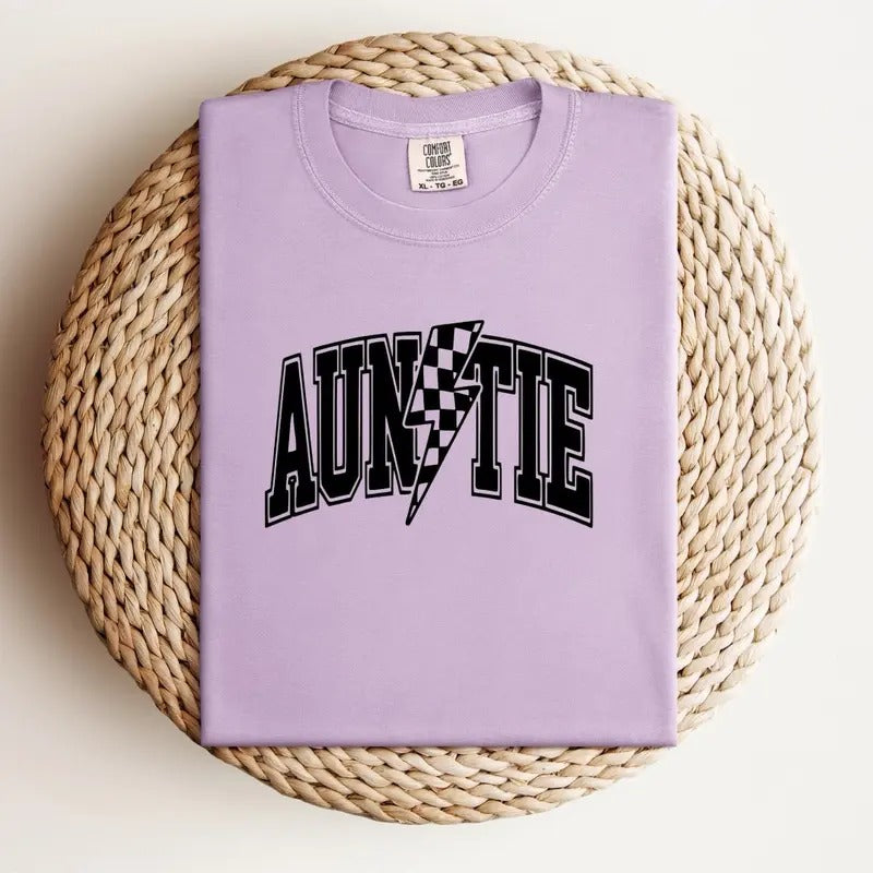 Purple Auntie Lightening Bolt Tshirt Hoodie, Sweatshirt | GrindPrints.com