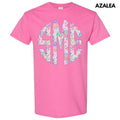 Purple Blossoms Monogram Gildan Short Sleeve T-Shirt 'NLB' Hoodie, Sweatshirt | GrindPrints.com