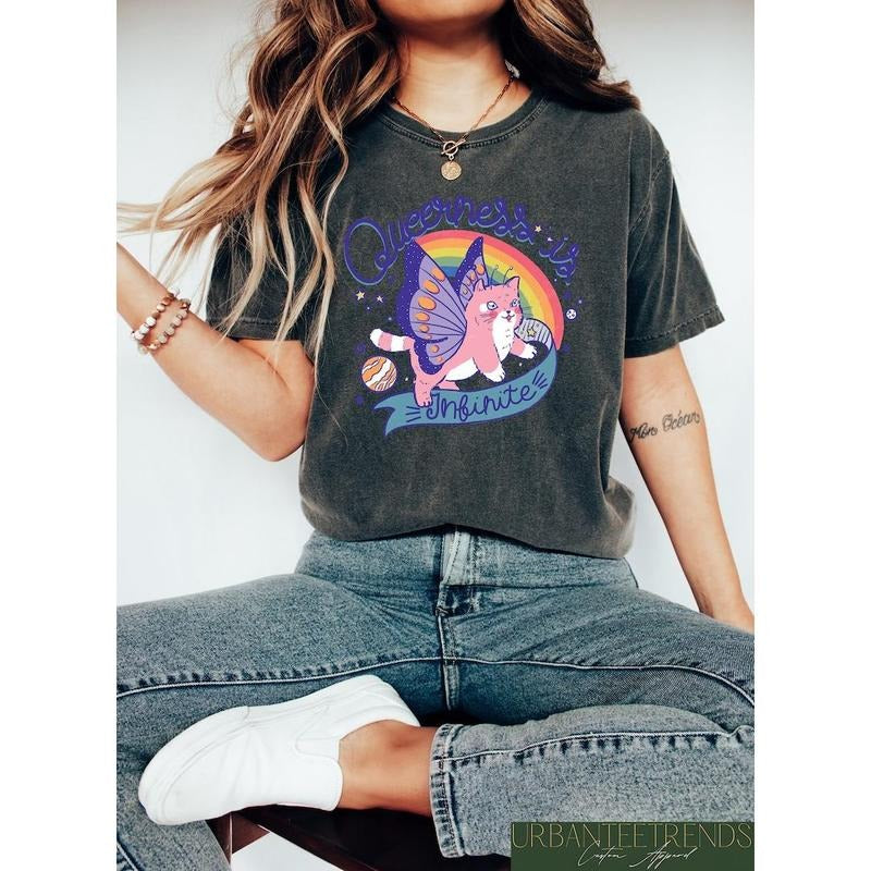 Queerness Is Infinite Retro Shirt, Lgbt Pride Month Shirts, In My Pride Month Era T Shirt, Gay Lesbian Pride Gift, Gift...