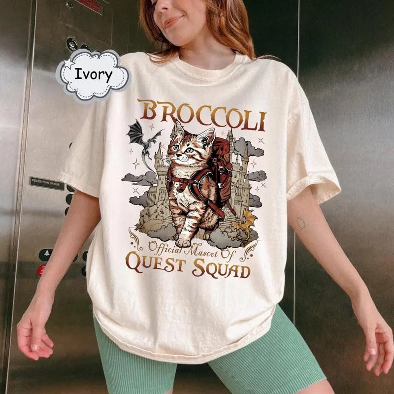 Quest Squad Broccoli Official Mascot shirt, Onyx Storm Shirt, Fourth Wing, Ridoc Romantasy Fan Shirt, Dragon Rider,...