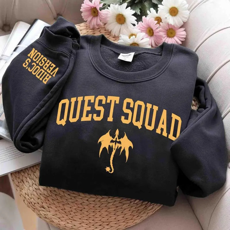 Quest Squad Onyx Storm Sweatshirt, Onyx Storm Shirt, Fourth Wing Shirt, Basgiath War College, Dragon Rider, Bookish Gift,...