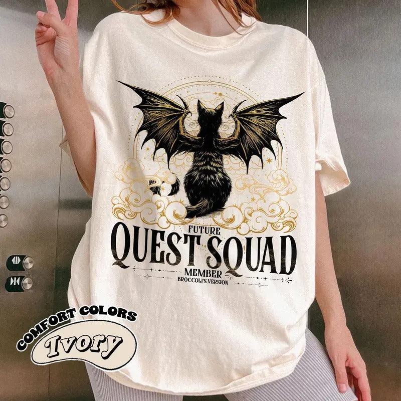 Quest Squad T-Shirt, Onyx Storm Book Inspired Tee, Fourth Wing T-Shirt, Fantasy Reader Gift, Novel Shirt, Unisex Jersey...