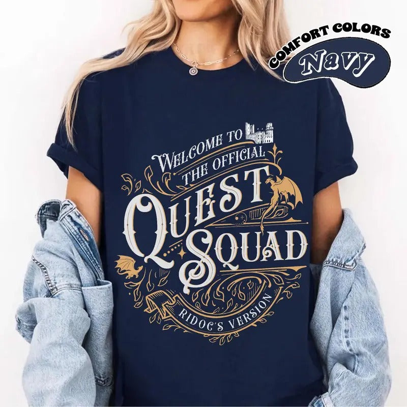 Quest Squad T-Shirt, Onyx Storm Book Inspired Tee, Fourth Wing T-Shirt, Fantasy Reader Gift, Novel Shirt, Unisex Jersey...