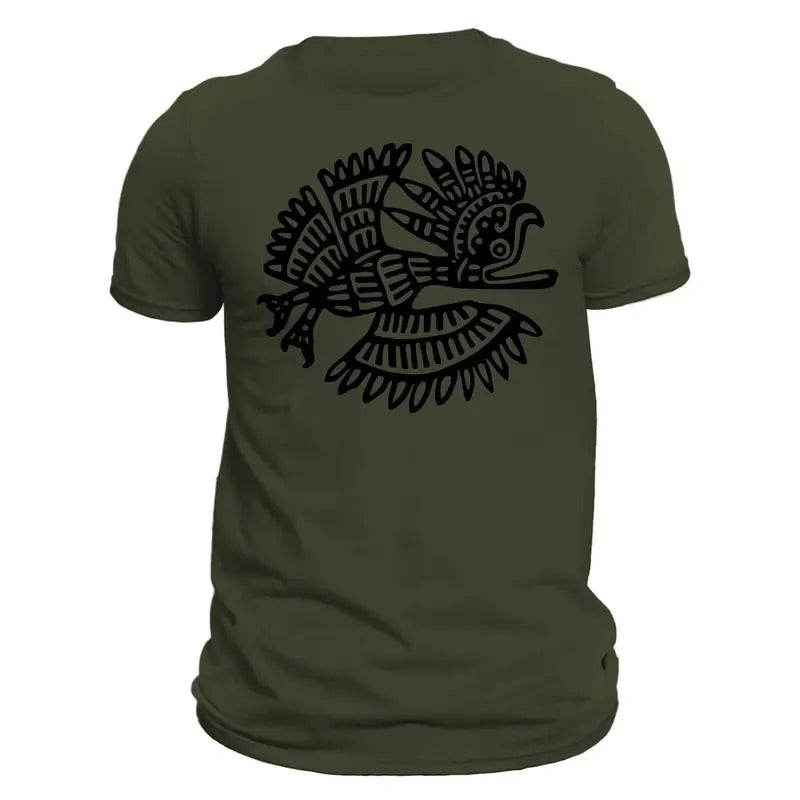 Quetzal Bird Aztec T-Shirt- Playera Con Pajaro Quetzal Azteca Casual Classic Hoodie, Sweatshirt | GrindPrints.com