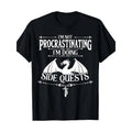 RPG Gamers' Humorous 220g T-Shirt - Men's Gaming Graphic Tee with Funny Slogan "I'm Not Procrastinating I'm Doing Side...