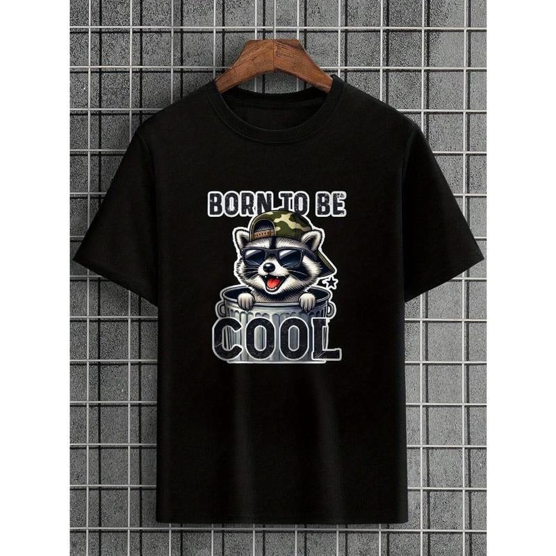 Raccoon Classic Printed Cotton Crew Neck T-Shirt - Short Sleeve T-Shirt, Casual for Men, Comfortable for Weekend Outings,...