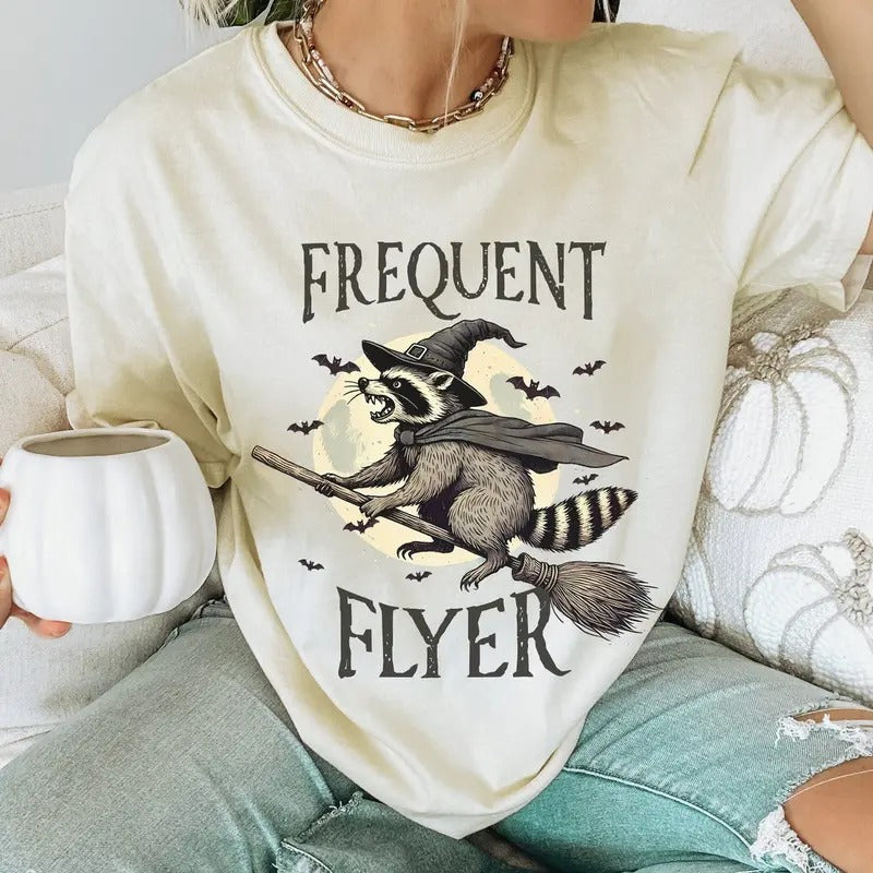 Raccoon Halloween Shirt, Funny Meme TShirt Cotton Top Hoodie, Sweatshirt | GrindPrints.com