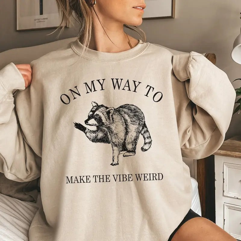 Raccoon Meme Sweatshirt Animal Rescue Hoodie Cotton Womenswear T-Shirts | GrindPrints.com