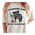 Raccoon Unisex Classic T-Shirt, Strawberry Jams But My Glock Dont, Funny Raccoon Shirt, Funny Meme T-Shirt. Cotton...