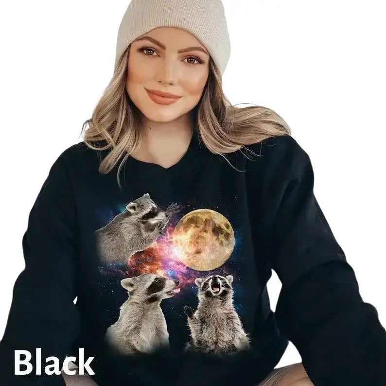Racoons Howling Moon Racoon Meme Shirt T-Shirts, Hoodie, Sweatshirt