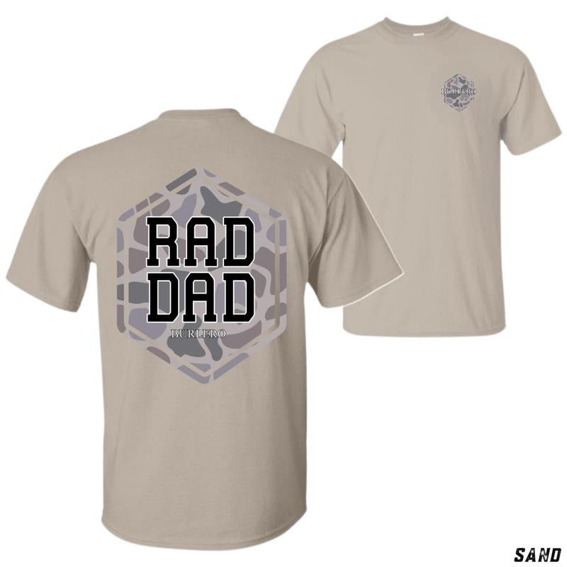 Rad Dad Camo Comfortable Casual 100% Cotton Dark Heather Heather Colors Safety Colors Tweed T-Shirts, Hoodie, Sweatshirt