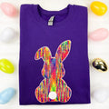 Rainbow Chenille Bunny Patch Sweatshirt -- PURPLE T-Shirts, Hoodie | GrindPrints.com