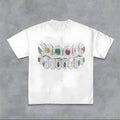 Rainbow Gem Grillz Graphic Tee Oversized Y2k Clothing Streetwear T-Shirt Graphic Tee for Men Women Hoodie, Sweatshirt