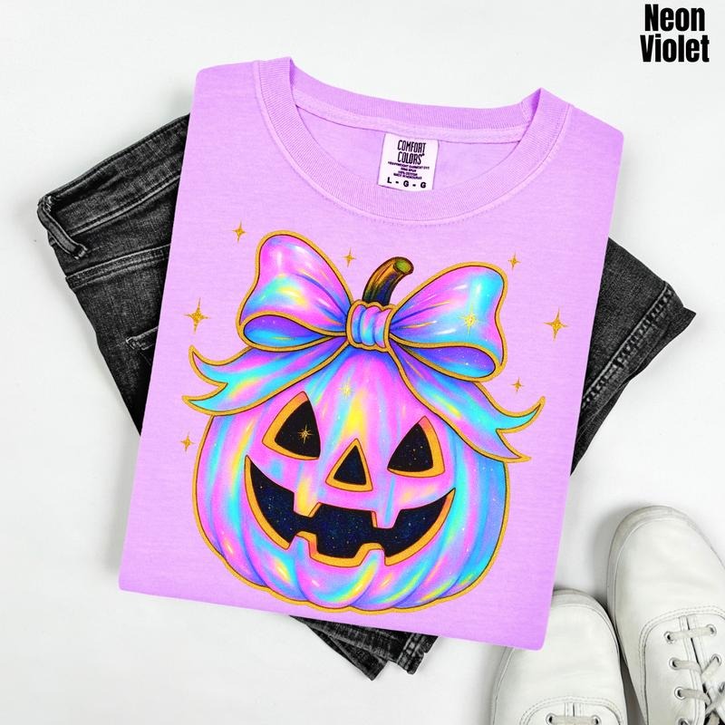 Rainbow Pumpkin Comfort Colors T-Shirt 'NLB' Hoodie, Sweatshirt | GrindPrints.com