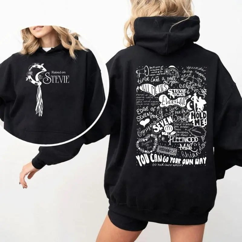 Raised On Stevie Nicks Style Vintage T-shirt, Raised On Stevie Nicks 2 Side Sweatshirt, Music Concert Hoodie, Gift For...
