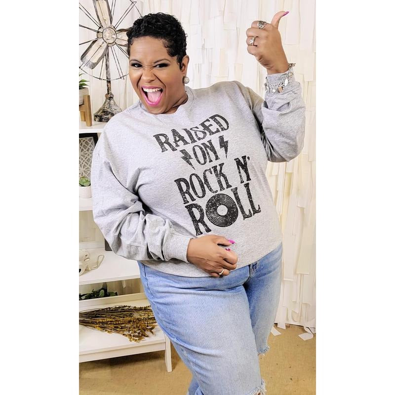 Raised on Rock and Roll Long Sleeve T-Shirt Hoodie, Sweatshirt | GrindPrints.com