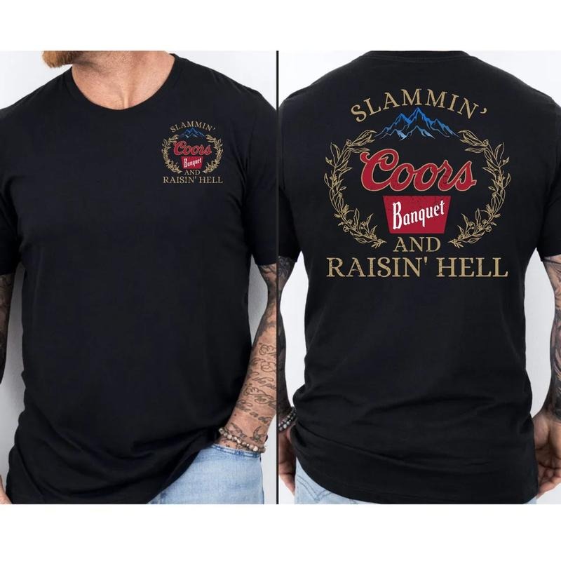 Raisin Hell And Slammin Cooors Two Sides Tshirt Sweatshirt Hoodie, Funny Beer Quote Shirt, Fun Party Vibes Tee, Unisex...